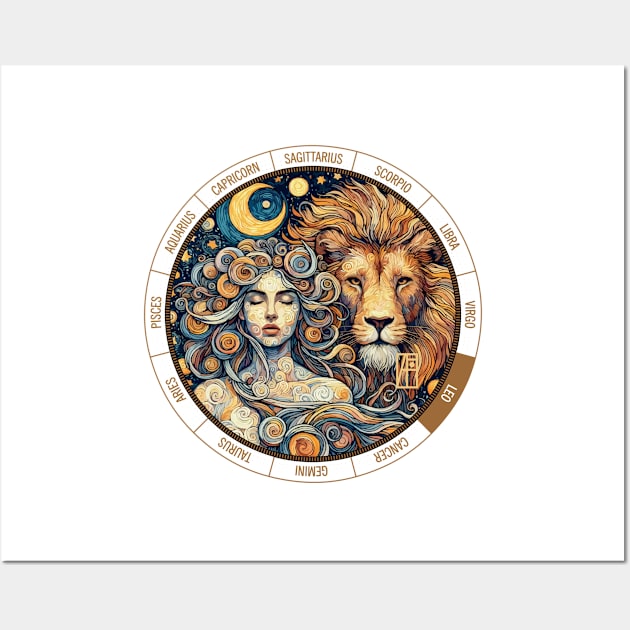 ZODIAC Leo - Astrological LEO - LEO - ZODIAC sign - Van Gogh style - 4 Wall Art by ArtProjectShop